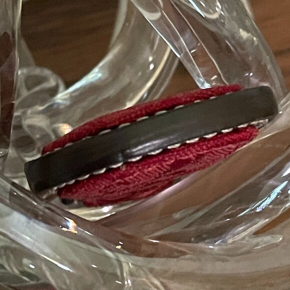 Coach Jacquard Signature C Teardrop Keychain Key Fob Bag Charm Red - Picture 11 of 11